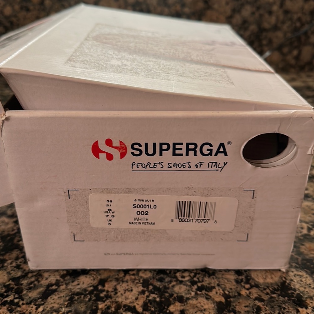 Brand new superga white athletic shoe